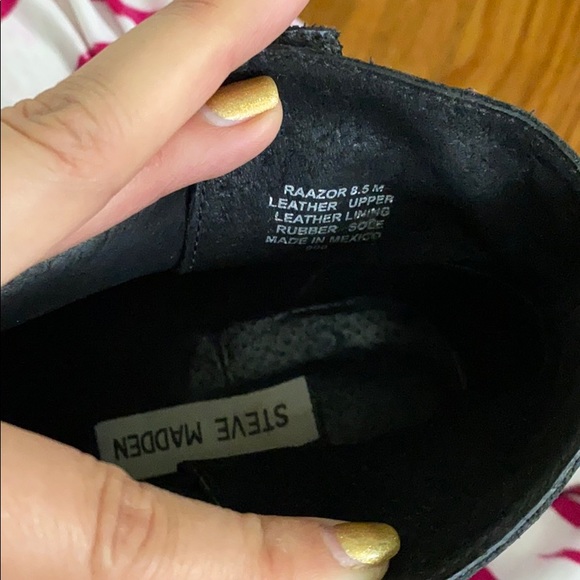 Steve Madden 8.5M Raazor Black & Brown Ankle Boots - Picture 8 of 8